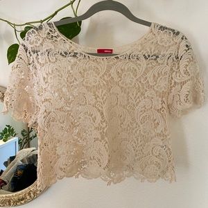 Lace Cropped Shirt